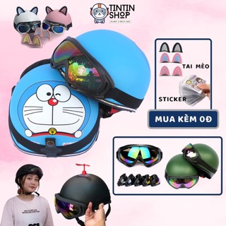 Combo Mũ Bảo Hiểm 1/2 + Kính UV400 - Hàng Đẹp, Giá Rẻ (Tặng STIKER + Chọn Quà Tặng Kèm)