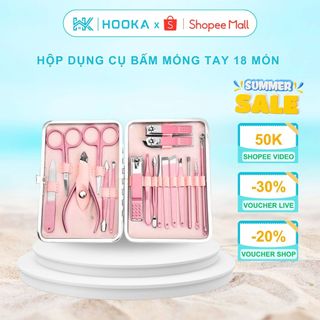 Bộ dụng cụ bấm móng tay 18 món - bộ cắt, bấm dũa móng tay - sét dụng cụ làm móng 18 chi tiết nail care cao cấp