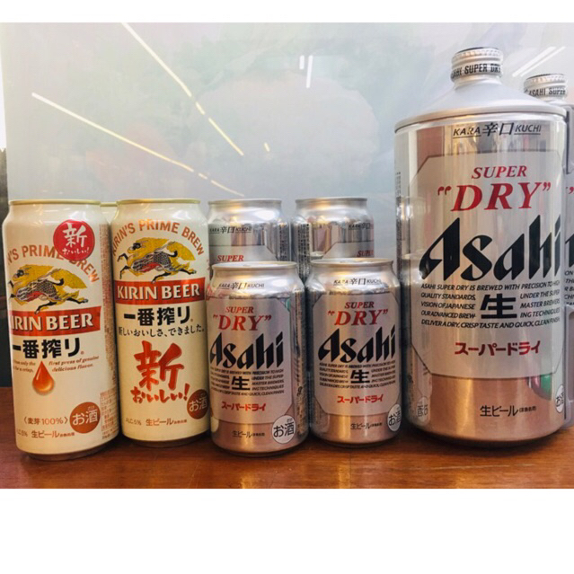 (Thùng 24lon) Bia Asahi Supper Dry 350ml - Bia Asahi Supper Dry 2 lit - Bia Kirin Ichiban Shibori 350ml