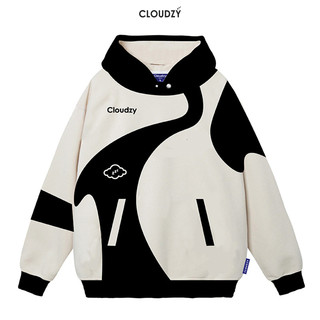 Áo hoodie nam nữ local brand unisex cặp đôi nỉ ngoại cotton form rộng có mũ xám CLOUDZY HD DAIRY COW