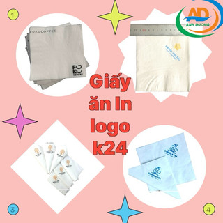 Khăn giấy ăn in logo 24x24cm – 2 lớp dày, chất lượng cao, Đóng gói tiện lợi
