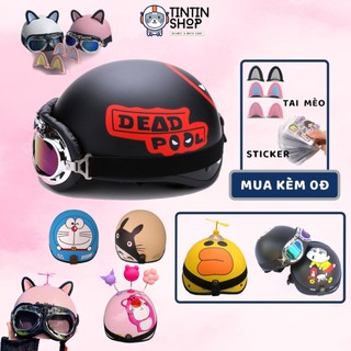 Mũ Bảo Hiểm Nửa Đầu 1/2 Tem Hình Siêu Đẹp (Tặng STIKER + Chọn Quà Tặng Kèm)