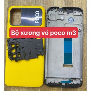 Bộ xương+vỏ điện thoại xiaomi POCO M3 có kèm kính camera , lưng máy và xương, phím bấm