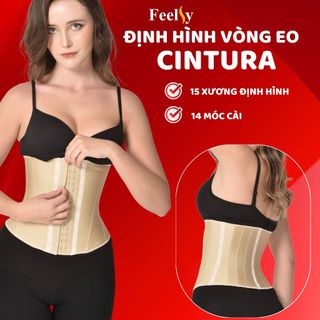 Gen Ngang Bụng Feelsy Cintura 03 Chất Liệu latex Phủ Lụa Mềm Mại 15 Xương Định Hình Tạo Đường Cong