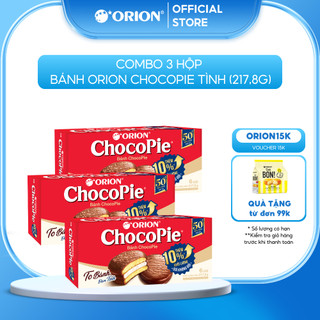 Combo 3 Hộp 6 gói bánh Orion Chocopie Tình vị truyền thống
