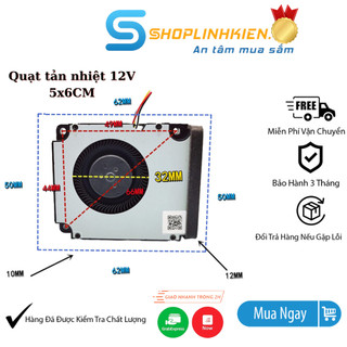 Quạt tản nhiệt 12V 5x6.5CM chữ nhật chính hãng Deta 12V0.24A chạy êm Fan 12V mini ShopLinhKienM2M