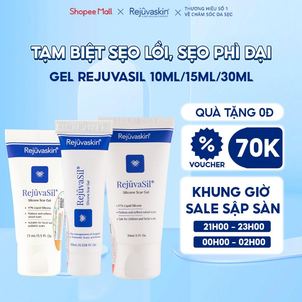 Gel Xóa Sẹo Lồi / Phì Đại REJUVASKIN Scar Rejuvasil 10ml/15ml/30ml