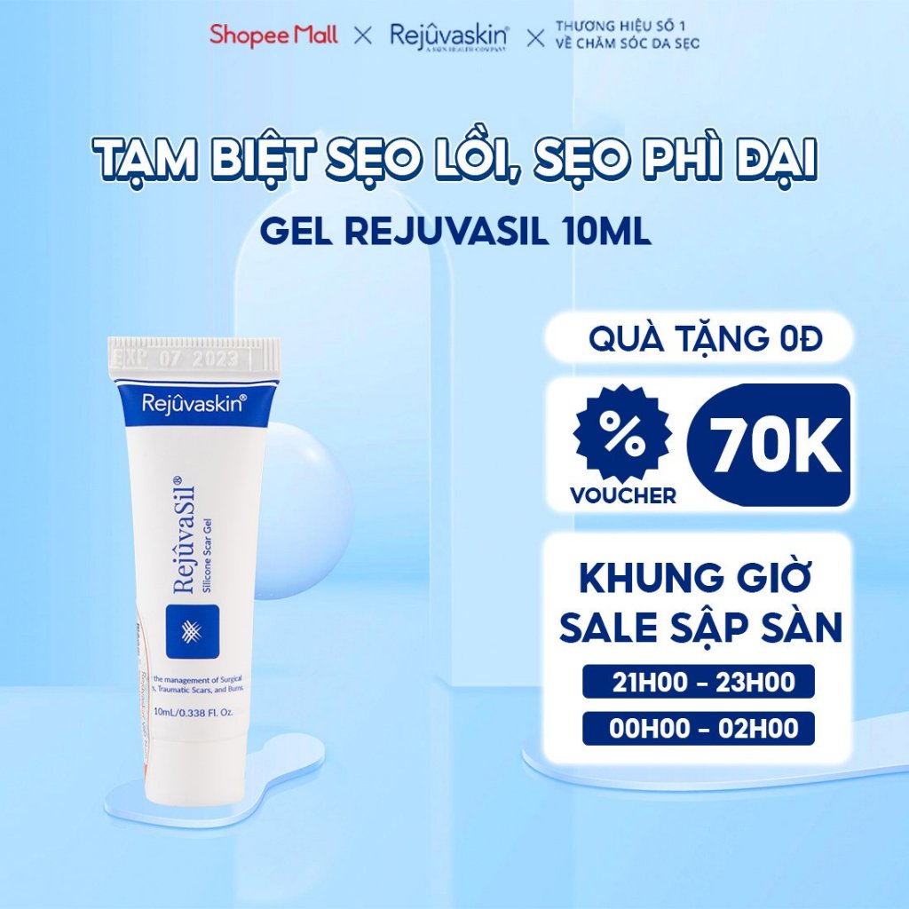 Kem xoá sẹo lồi, sẹo phì đại Rejuvaskin Rejuvasil 10ml dạng Gel