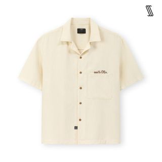 Áo sơ mi nam tay ngắn cổ cuban SSSTUTTER sơ mi thoáng mát cotton xốp có túi 3 màu mùa hè thêu logo POCKET CUBAN SHIRT