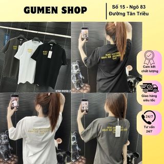 Áo Thun Nam Đì O Thêu Logo Chữ Vàng Hai Mặt - Áo Phông Nam Đì O Thêu Họa Tiết Chất Cotton Mát Mịn