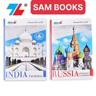 Combo 10 quyển vở kẻ ngang thiên long điểm 10 around the world tpnb102/103/104 đl70g 72tr/80tr/ 80 trang 120 trang đl70g