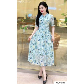 MDU2811 Váy thiết kế thanh lịch và sang trọng với chất liệu Tơ Hàn cao cấp, hàng 2 lớp có lót lụa.