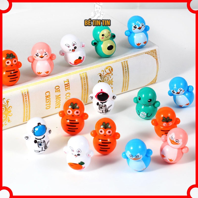 Combo Lật Đật Mini Phi Hành Gia Và Doremon Hello Kitty Ninja Squid Game Đồ Chơi Lật Đật Cho Bé.