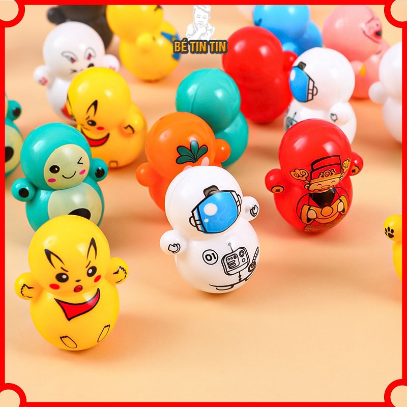 Combo Lật Đật Mini Phi Hành Gia Và Doremon Hello Kitty Ninja Squid Game Đồ Chơi Lật Đật Cho Bé.