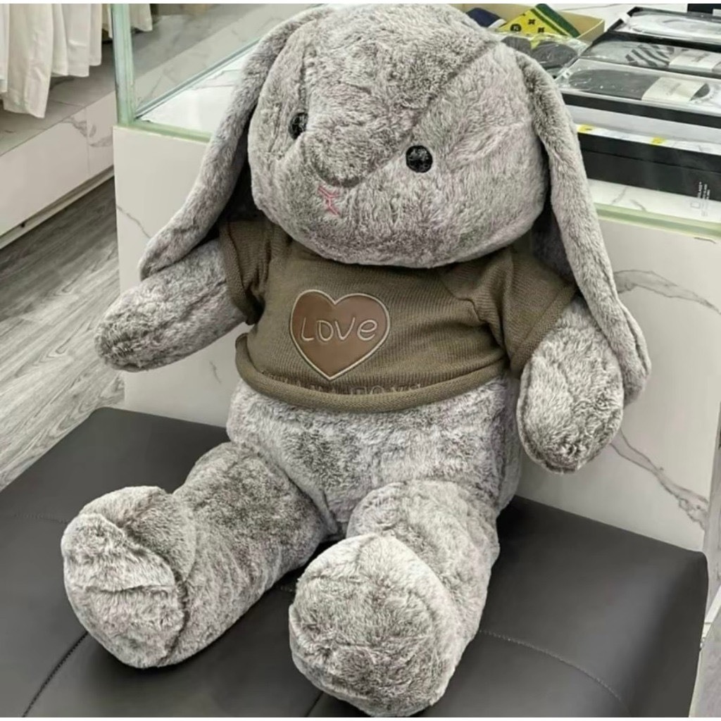 Gấu Bông Thỏ Bunny Lông Nhung Tuyết Hàng Quảng Châu Mềm Mại, Thỏ Tai Dài Bunny Siêu Đáng Yêu