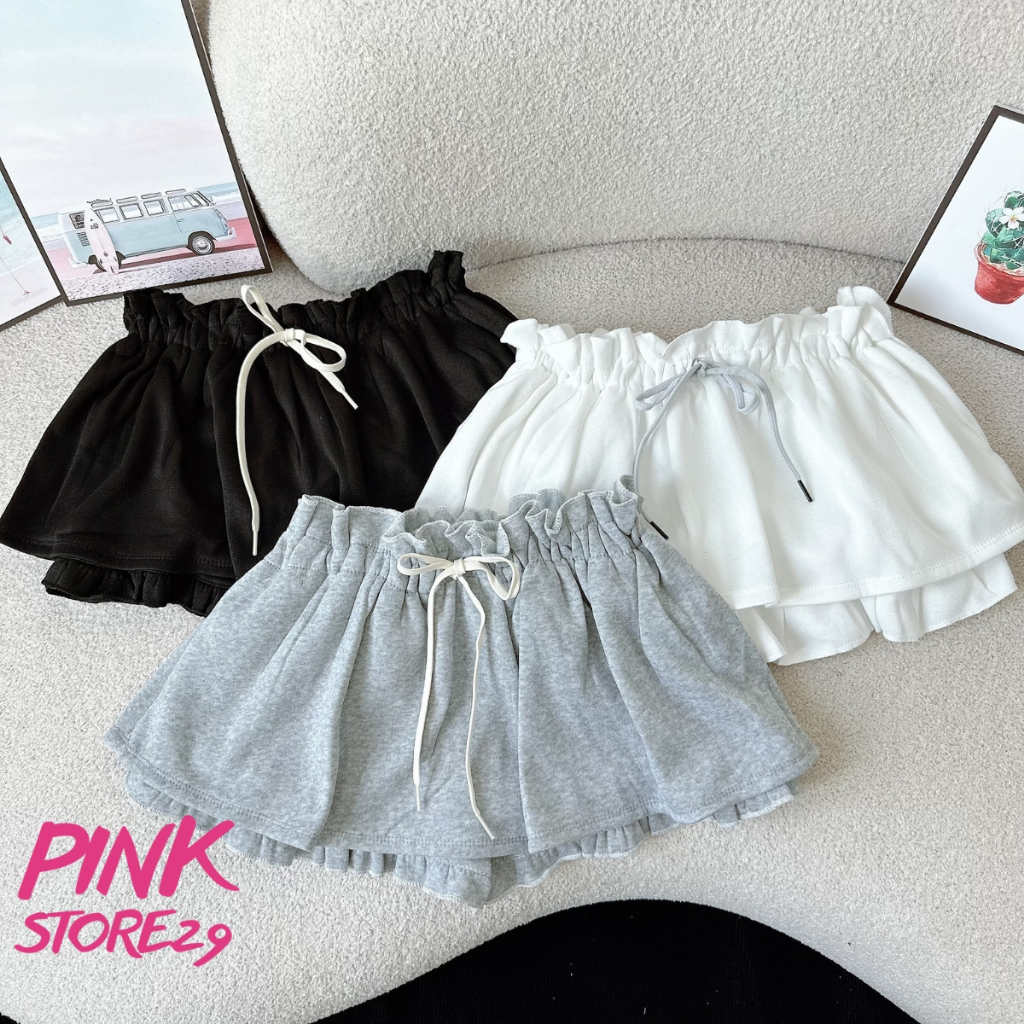 Chân Váy Ngắn Kiểu Xòe PINKSTORE29 Phối Dây Rút Eo C099 | BigBuy360 - bigbuy360.vn