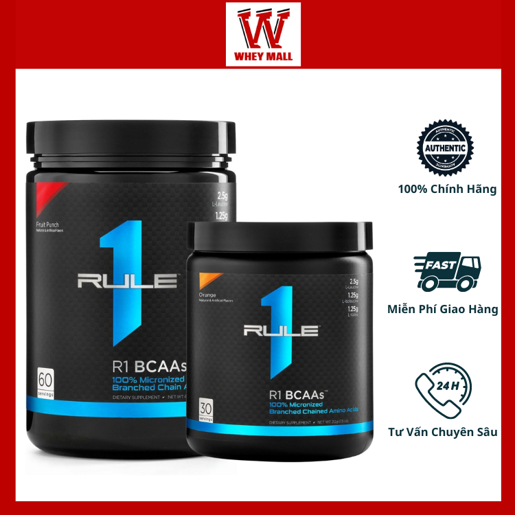 Thực phẩm bổ sung Rule 1 BCAA 30 - 60 servings (216g - 432g )