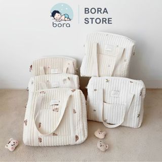 Túi xách đa năng đựng đồ bỉm sữa cho bé phong cách Hàn Quốc [Có khoá kéo]