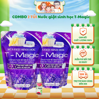  combo 2  túi Nước  giặt sinh học T-Magic   mỗi túi 3,2kg  - tặng kèm lọ xịt vải khô lưu hương 72h  tổng nhận về 6,4kg  