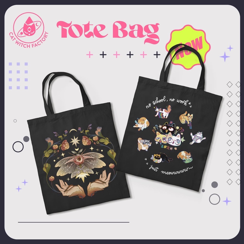 [Cat witch factory - INBOX CHỌN MẪU] Túi tote đen