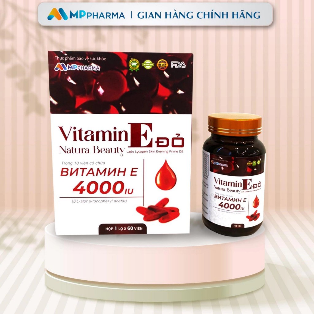 ( GIÁ SỈ ) COMBO 3 HỘP Thực phẩm bảo vệ sức khỏe Vitamin E đỏ 4000IU- hỗ trợ làm đẹp da ( hộp 60v )