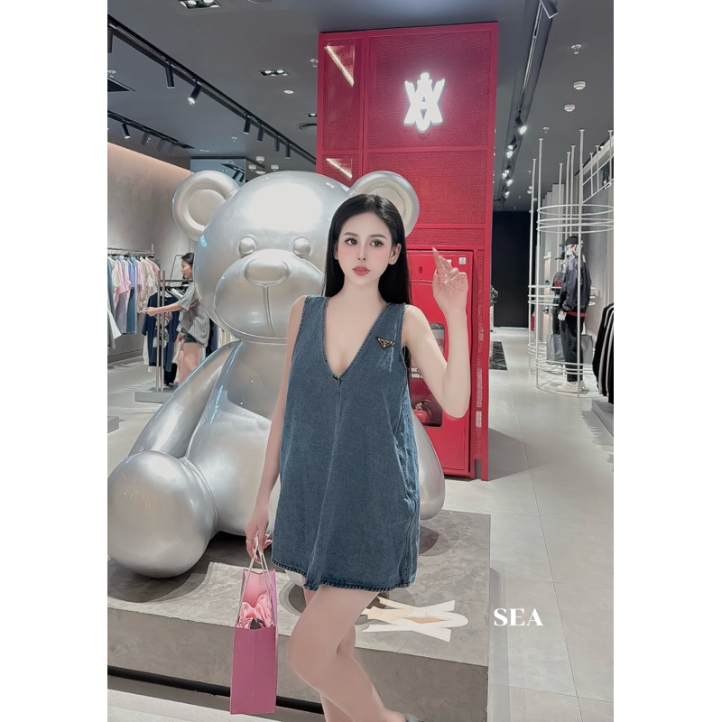 Váy Xuông Jean Prdaa Cổ V L1
