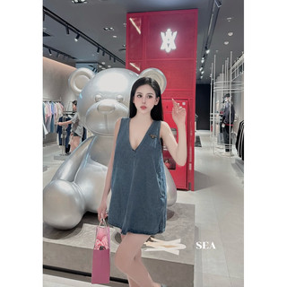Váy xuông jean prdaa cổ v l1