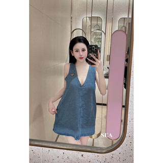 Váy Xuông Jean Prdaa Cổ V L1