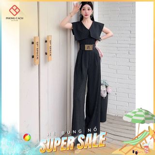 Jumpsui dài kẻ sọc cổ thủy thủ tôn dáng SJ1276 - Phong Cách SAIGON
