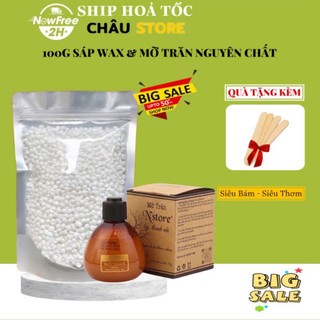 Combo triệt lông 100gr sáp wax Nóng Beans và Mỡ trăn Nstore