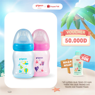 Bình Sữa PP Plus Họa Tiết Xanh/Hồng Pigeon 160ml (SS)