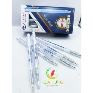 Hộp 24 cây bút bi xanh bp69 gstar 0.5mm / bút bi bấm mực xanh bp69 gstar