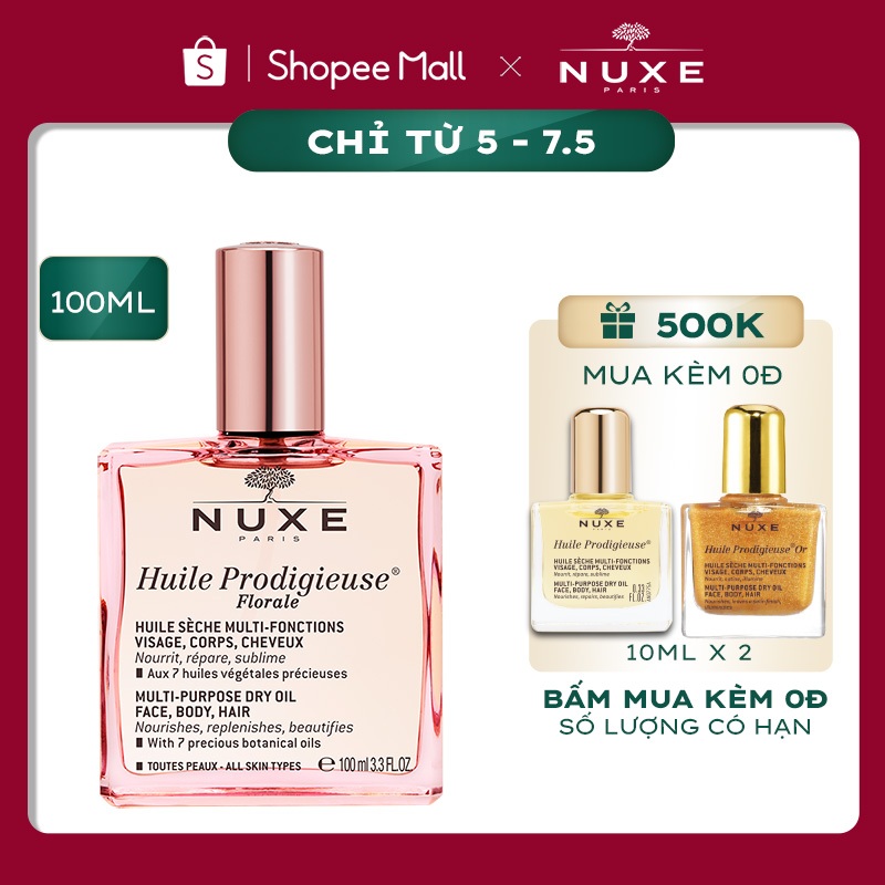 [MUA 100ML TẶNG 20ML] Dầu dưỡng khô đa năng Hương Hoa Huile Prodigieuse Florale Multi-purpose Dry Oil 100ml