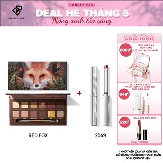  Bộ Son Môi 0.8g Nhung Lì Độ lên màu Cao Phiên Bản Mùa Đông + Bảng Phấn Mắt 12 màu 14g Perfect Diary 
