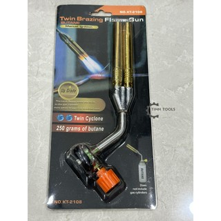 Khò ga, đèn khò gas twin brazing no.kt-2108, đèn khò hàn đôi 2 ống đồng tiện dụng