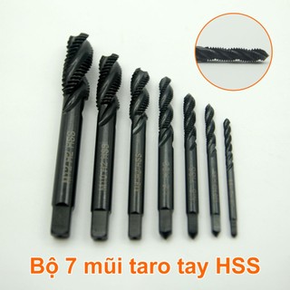 Mũi taro tay thép hss 6542 đủ kích thước m3x0.5, m4x0.7, m5x0.8, m6x1.0, m8x1.25, m10x1.5, m12x1.75