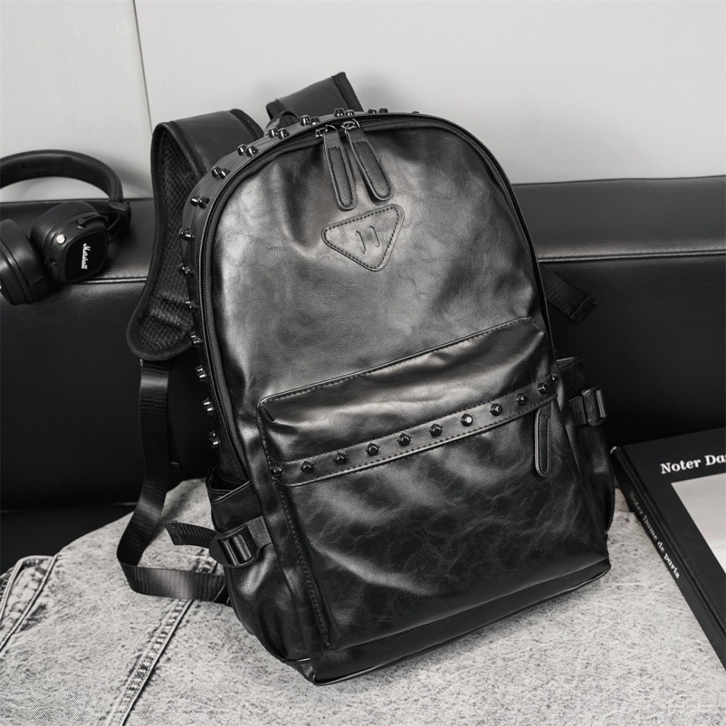 Balo Đen Full Gắn Đinh Cho Nam Nữ Phong Cách Boy Phố