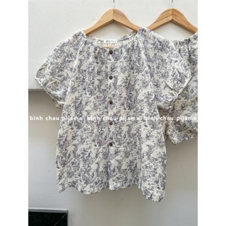   ẢNH THẬT  Đồ Bộ Nữ Thiết Kế Chất Xô Muslin Cao Cấp - Bình Châu Pijama 