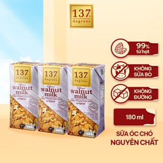 [LỐC 3 HỘP] Sữa Hạt Óc Chó Nguyên Chất Không Đường, 99% Từ Hạt Giữ Dáng Đẹp Da - Thương Hiệu 137 Degrees Thái Lan