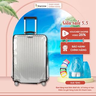 Bọc vali chống xước áo bọc vali nhựa trong suốt đủ size 20, 22,24,26,28, 29-30 inch áo trùm vali
