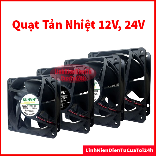 [Chính Hãng] Quạt Tản Nhiệt 12V DC 5x5, 9x9, 12x12CM, Quạt làm mát 12V đủ loại, lưới bảo vệ quạt đầu dây có jack