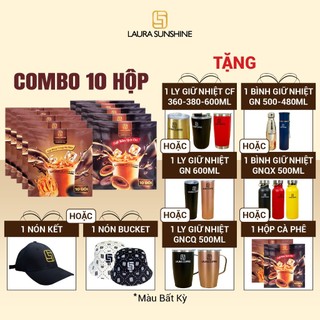  Combo 10 hộp cà phê sữa hòa tan Laura Coffee hộp 10 gói*18g