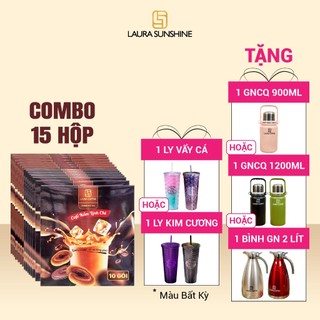  Combo 15 hộp cà phê sữa hòa tan Laura Coffee hộp 10 gói*18g
