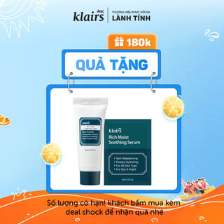 Dear, Klairs Kem Dưỡng Rich Moist Soothing Cream 20ml + 1 mask klairs
