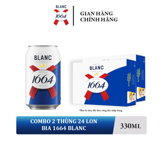 Nồng độ cồn 5% - Combo 02 Thùng Bia Kronenbourg 1664 Blanc - Thùng 24 lon 330ml