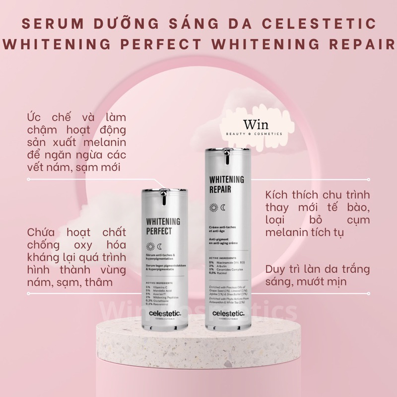[Hàng Cty] Serum dưỡng sáng Celestetic WHITENING PERFECT - WHITENING REPAIR - Wincosmetic