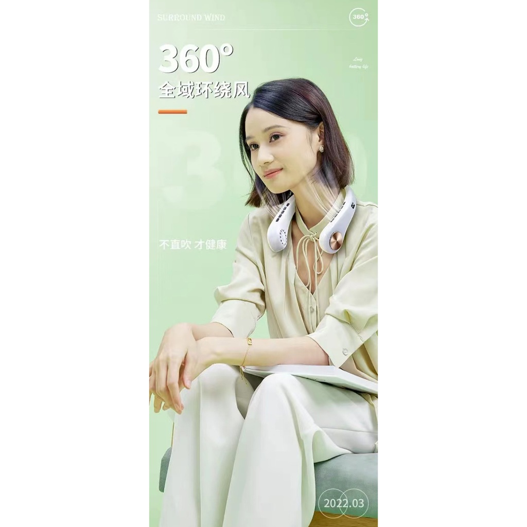 Quạt Mini Đeo Cổ -3D gió siêu mát thế hệ mới
