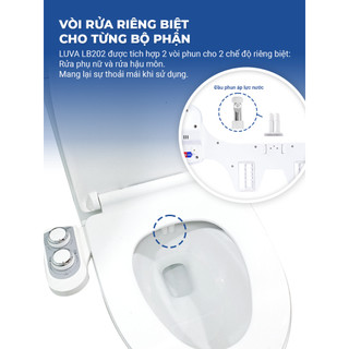 Vòi xịt rửa vệ sinh thông minh LUVA Bidet LB202 có nóng lạnh BH 3 năm, đổi lỗi 100 ngày xuất Hàn Quốc