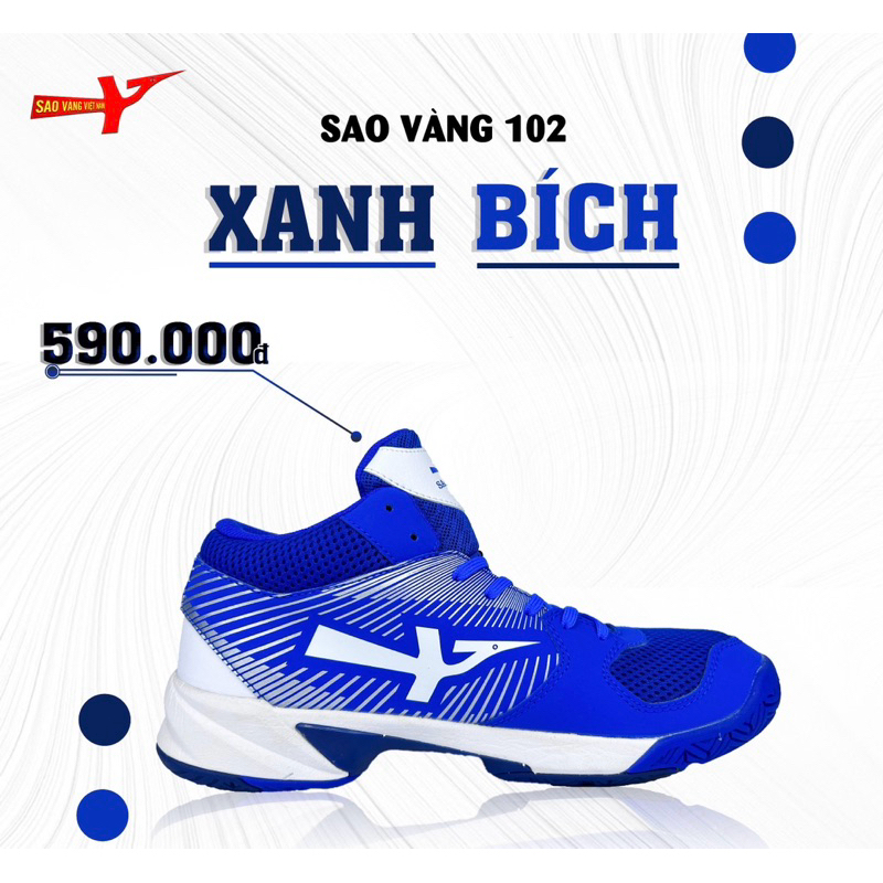 Giày Sao Vàng 102 Xanh Bích - Giày Bóng Chuyền