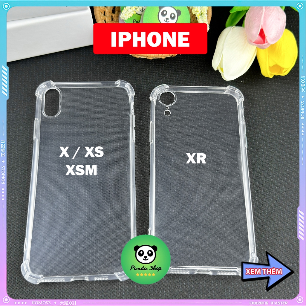 Ốp iPhone X / XS / XR / XS MAX Bảo Vệ Cam, Chống Sốc, Trong Suốt, Silicon